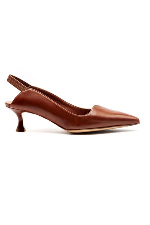 Décolleté slingback in pelle marrone liscia MARA BINI | S158CORTECCIA